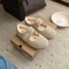 UGG New winter Mary Jane velvet shoes with wool lining