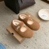 UGG New winter Mary Jane velvet shoes with wool lining