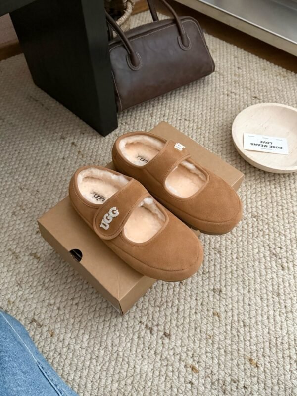 UGG New winter Mary Jane velvet shoes with wool lining