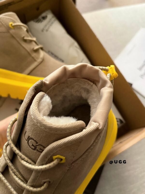 UGG New Winter Thick-Soled Lace-Up Boots with Colorful Shell Upper and Wool Lining