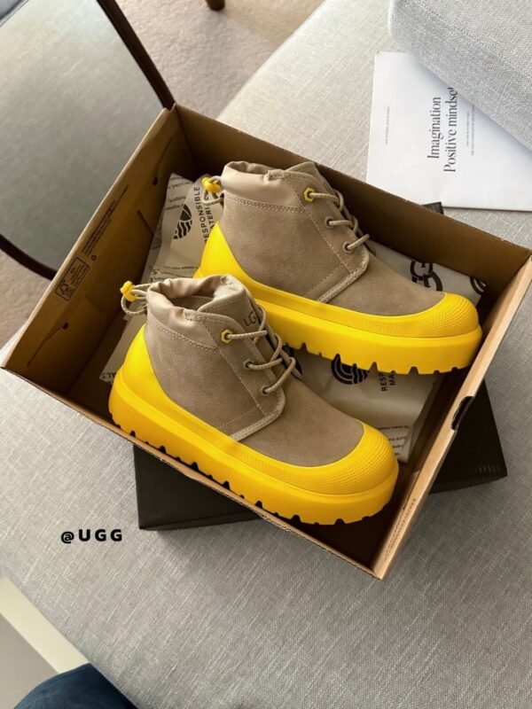 UGG New Winter Thick-Soled Lace-Up Boots with Colorful Shell Upper and Wool Lining