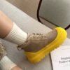 UGG New Winter Thick-Soled Lace-Up Boots with Colorful Shell Upper and Wool Lining