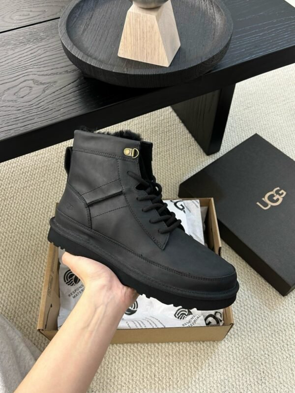 UGG autumn and winter new men’s cow leather wool work boots upper cow wax leather lining wool material