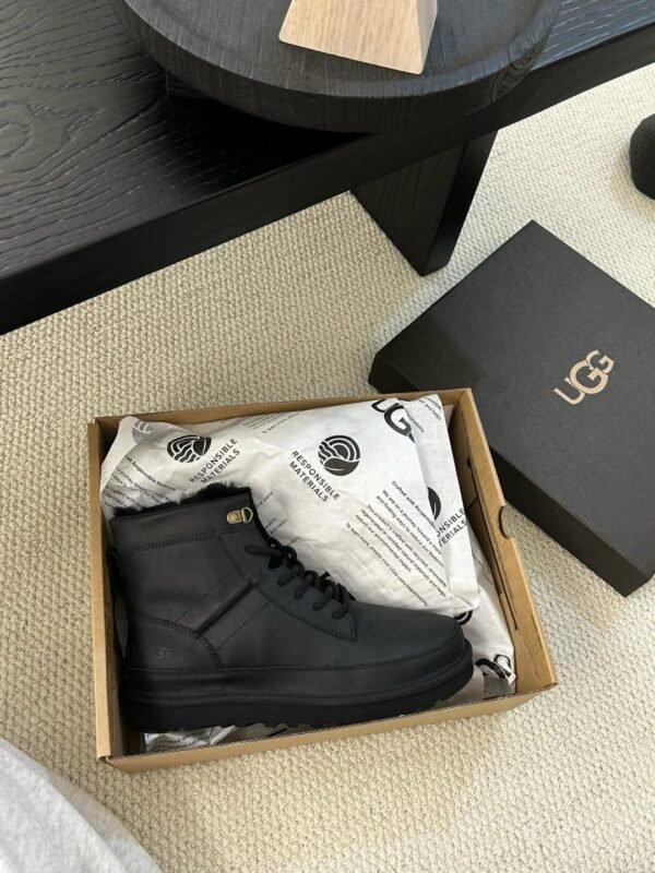 UGG autumn and winter new men’s cow leather wool work boots upper cow wax leather lining wool material