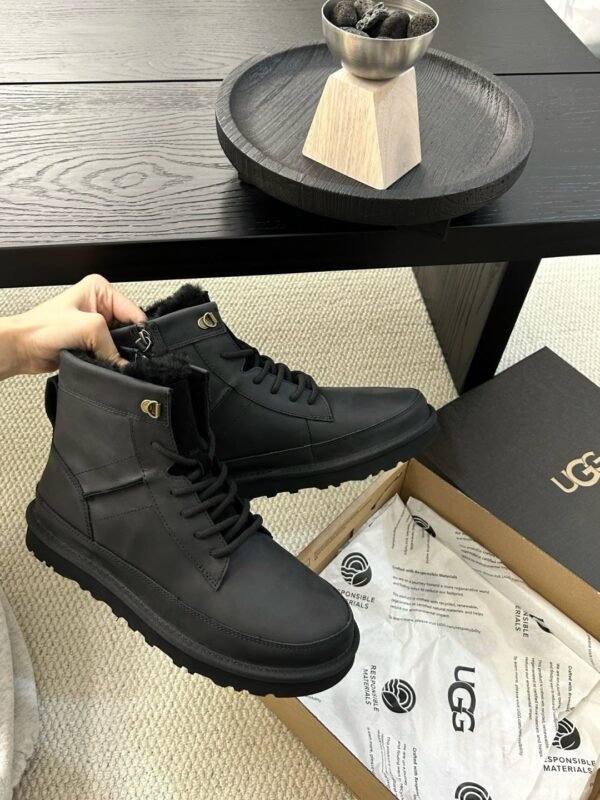 UGG autumn and winter new men’s cow leather wool work boots upper cow wax leather lining wool material