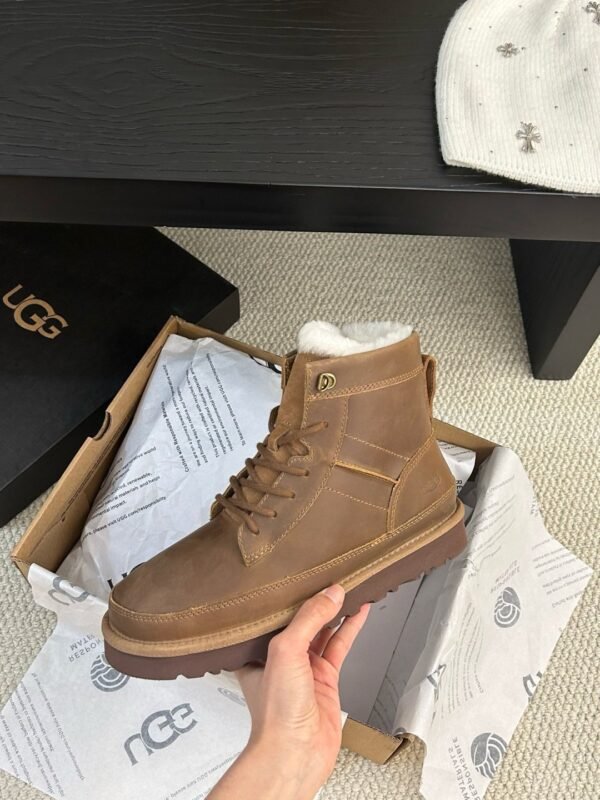 UGG autumn and winter new men’s cow leather wool work boots upper cow wax leather lining wool material