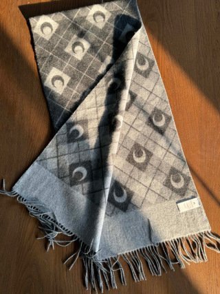 Marine Serre Jacquard Wool scarf 47×174cm