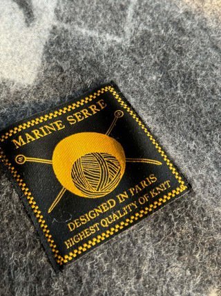 Marine Serre Jacquard Wool scarf 47×174cm