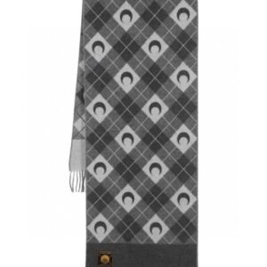 Marine Serre Jacquard Wool scarf 47×174cm