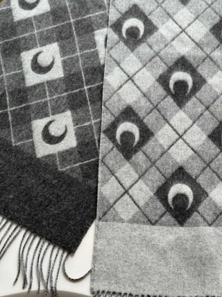 Marine Serre Jacquard Wool scarf 47×174cm