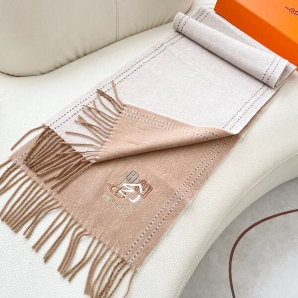 Hermès double-sided cashmere scarf, premium version, made of cashmere material, size: 32 x 180cm