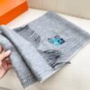 Hermès double-sided cashmere scarf, premium version, made of cashmere material, size: 32 x 180cm