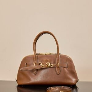 miumiu Aventure Bag Premium Edition Cognac Color 1:1 Bag Size: 33x17x11cm