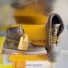 Louis Vuitton x Timberland collaboration boots, embossed waterproof suede cowhide premium leather.