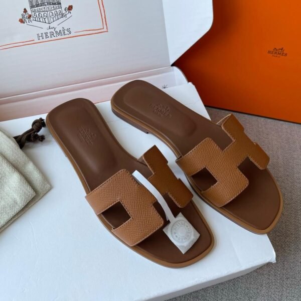 Hermès Oasis Epsom leather H sandals 1:1 material premium version 35-42