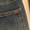 Loro Piana high-waisted slim-fit versatile denim trousers with embroidered leather logo High-quality clothing