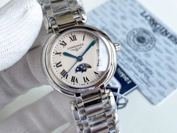 Longines Women’s Heart Moon Series official website, same 1:1 high-end replica watch size 30.5mm X9.4mm
