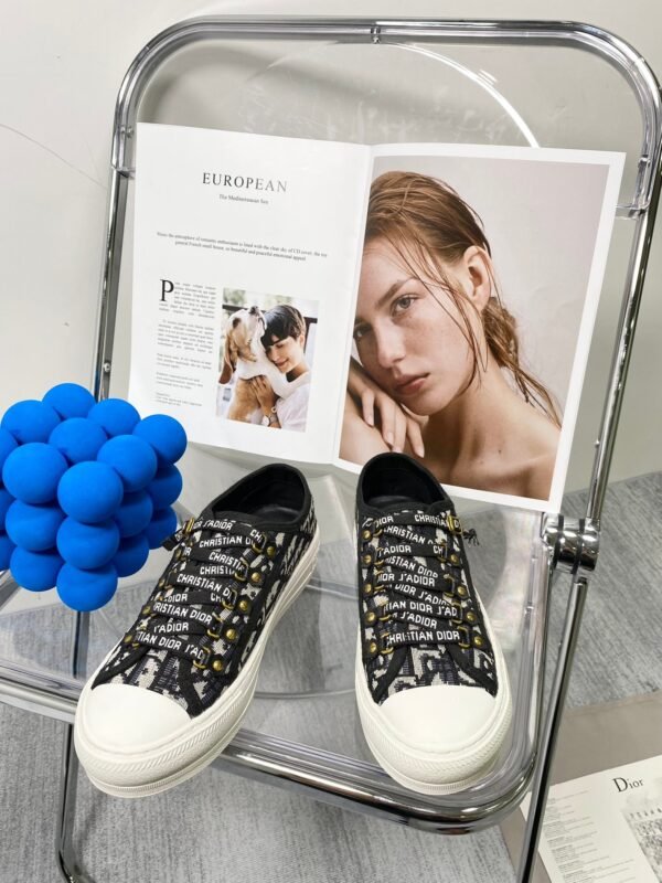 DIOR embroidered canvas flat casual shoes