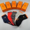 Hermes  Exquisite boxed socks made of pure cotton quality, packaged in a box of 5 pairs