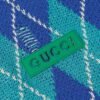Gucci diamond plaid round neck sweater with holes