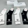 CELINE mid socks, pure cotton quality, one box of 4 pairs