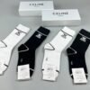 CELINE mid socks, pure cotton quality, one box of 4 pairs