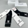 CELINE mid socks, pure cotton quality, one box of 4 pairs
