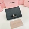 miumiu new short wallet, made of cowhide, size 11.5×10.3cm