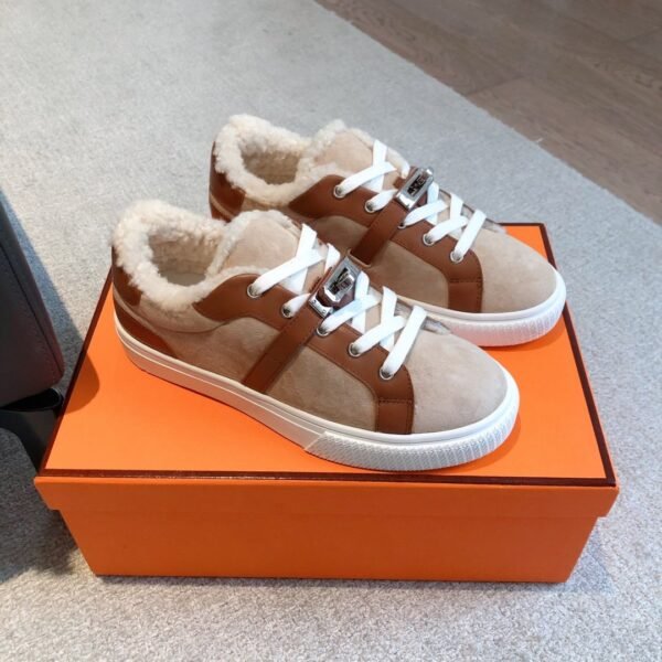 Hermès Autumn and Winter Casual Shoes Wool One-piece Shoes Premium Edition