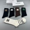 CELINE mid socks, made of pure cotton quality, in a box of 5 pairs
