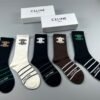 CELINE mid socks, made of pure cotton quality, in a box of 5 pairs