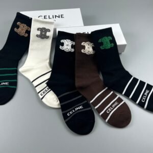 CELINE mid socks, made of pure cotton quality, in a box of 5 pairs