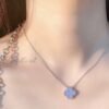 Van Cleef & Arpels Chalcedony Necklace VAC Chalcedony Four-Leaf Clover Necklace Premium Edition