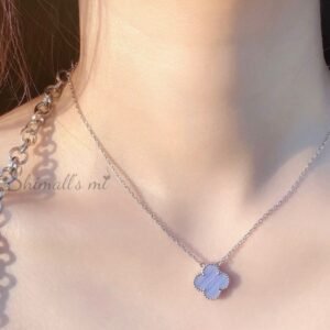 Van Cleef & Arpels Chalcedony Necklace VAC Chalcedony Four-Leaf Clover Necklace Premium Edition
