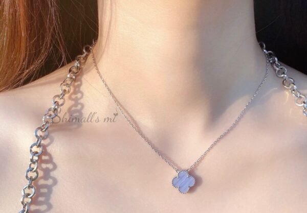 Van Cleef & Arpels Chalcedony Necklace VAC Chalcedony Four-Leaf Clover Necklace Premium Edition