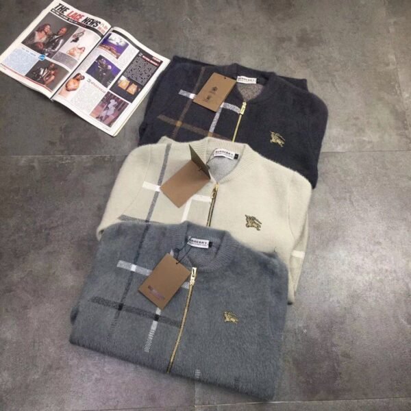 Burberry check cardigan thick coat