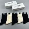CELINE Tall Socks Cotton Quality Box of 5 Pair ﻿