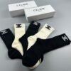 CELINE Tall Socks Cotton Quality Box of 5 Pair ﻿
