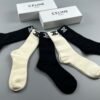 CELINE Tall Socks Cotton Quality Box of 5 Pair ﻿