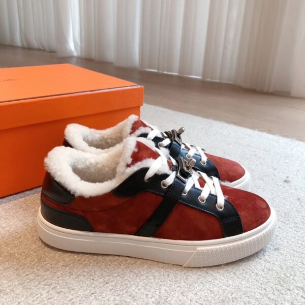 Hermès Autumn and Winter Casual Shoes Wool One-piece Shoes Premium Edition