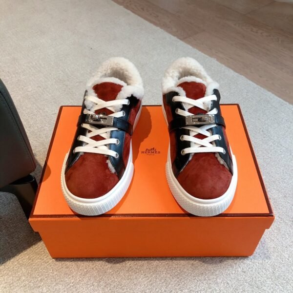 Hermès Autumn and Winter Casual Shoes Wool One-piece Shoes Premium Edition
