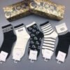 DIOR Men’s and Women’s Same Style Socks, made of pure cotton, with a quality of 5 pairs per box