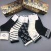 DIOR Men’s and Women’s Same Style Socks, made of pure cotton, with a quality of 5 pairs per box