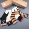 Burberry new mid length socks for autumn and winter, made of pure cotton quality, in a box of 5 pairs