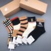 Burberry new mid length socks for autumn and winter, made of pure cotton quality, in a box of 5 pairs