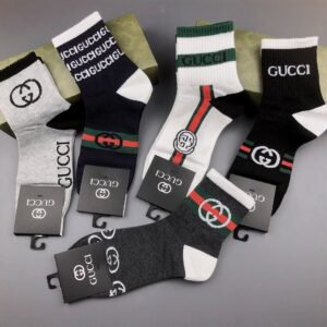 GUCCI Men’s and Women’s Same Socks, Box of 5 Pair Pure Cotton