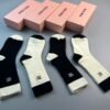 MIUMIU high socks, combed cotton, four pairs per box