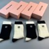 MIUMIU high socks, combed cotton, four pairs per box