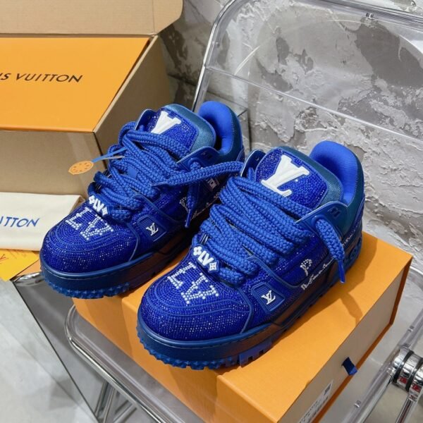LOUIS VUITTON original full of diamond shoes orange blue