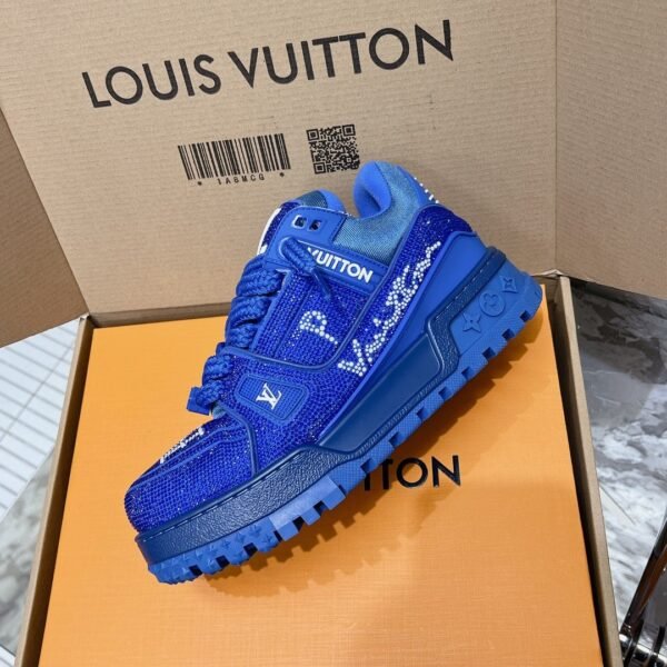 LOUIS VUITTON original full of diamond shoes orange blue